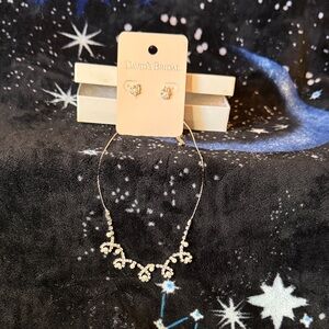 David's Bridal Silver Necklace and Earring Set